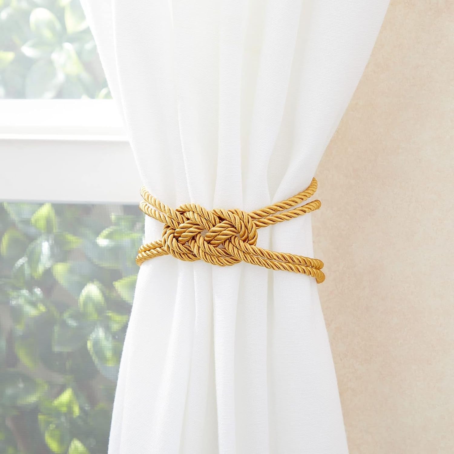 36 Total Yards 5Mm Twisted Gold Cord for Crafts, Gold Rope Ribbon for Sewing, Upholstery Trim,Household Decorations, 2 Rolls of 0.2" Reinforced Polyester Cordage, 18 Yards per Roll