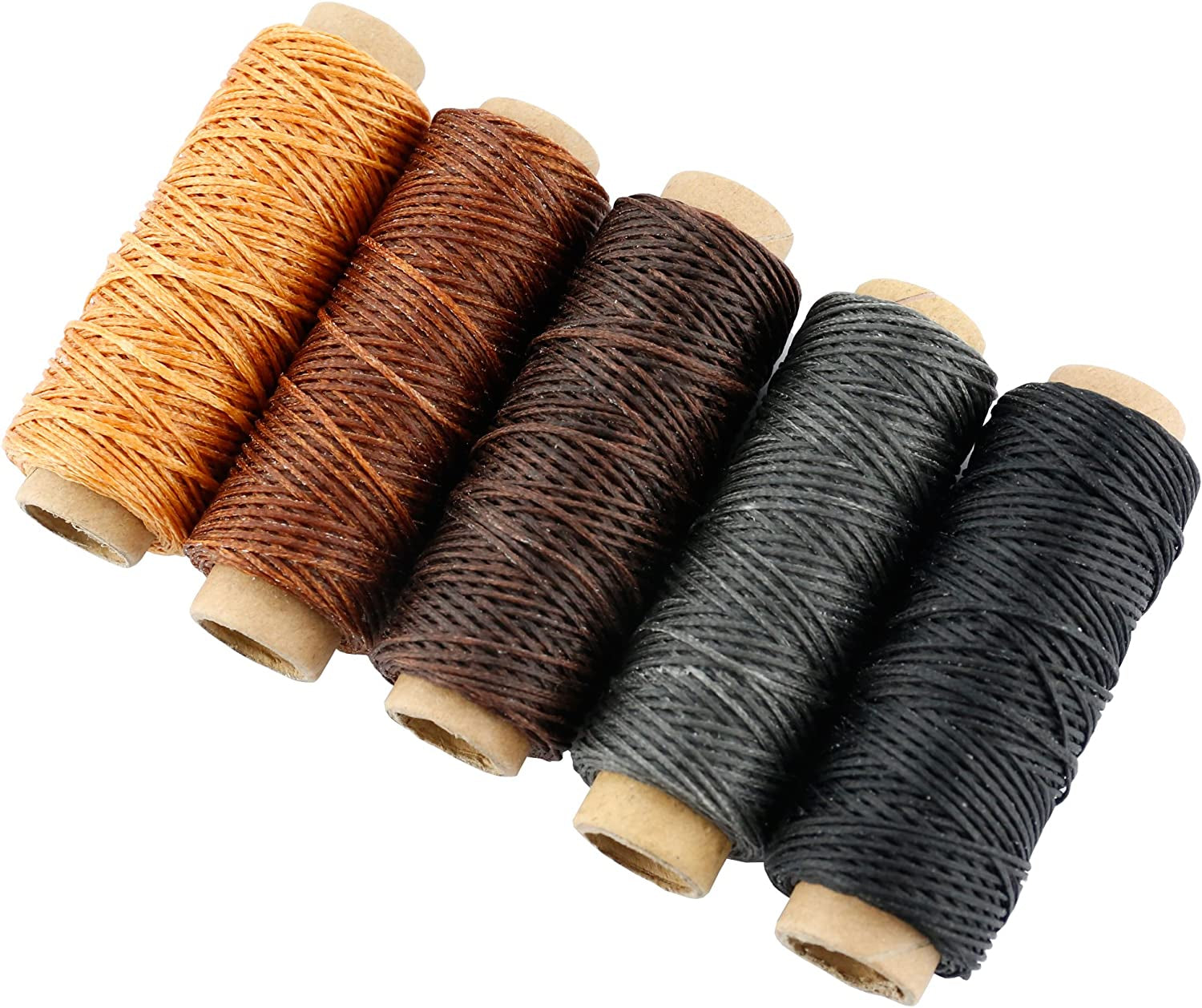 264 Yards 150D Leather Sewing Waxed Thread Cord for Leather Craft DIY 1Mm Diameter 8 Colors Sewing Thread Cord,Each of 33 Yards (Color A)