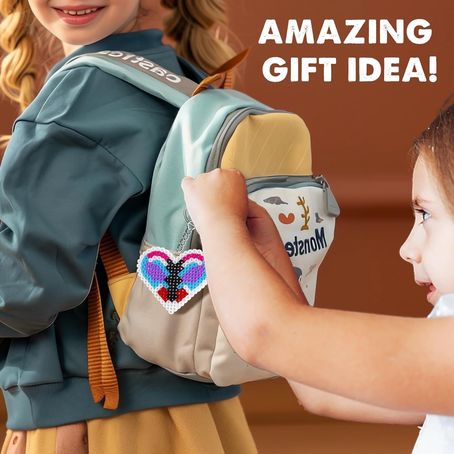 20 Pcs 5Mm Fuse Beads Pegboards - Animal Shape Pegboards for Arts and Crafts Projects with Keychains, Hang Ropes and Beads Tweezers, Fuse Beads Gift Set