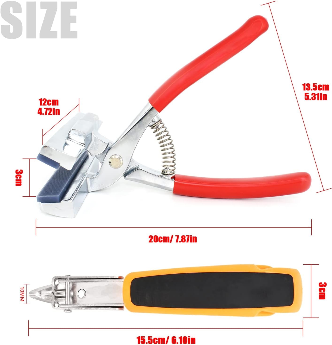 Heavy Duty Canvas Pliers and Staple Remover Set, Stainless Steel Anti-Corrosion Canvas Stretching Pliers Stretcher with Spring Return Handle 4-3/4" Wide Grip for Canvas Stretching Bars Oil Painting