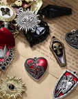 Baroque 64Pcs Assorted Gold Black Red Rose Skull Enamel Charms Coffin Cross Halloween Charm Pendant DIY for Earrings Necklace Bracelet Jewelry Making and Crafting