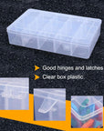 Tackle Box Organizer Plastic Organizer Box with Dividers Bead Organizer Box Container Clear Snackle Box Container Large 15 Grid Box Organizer