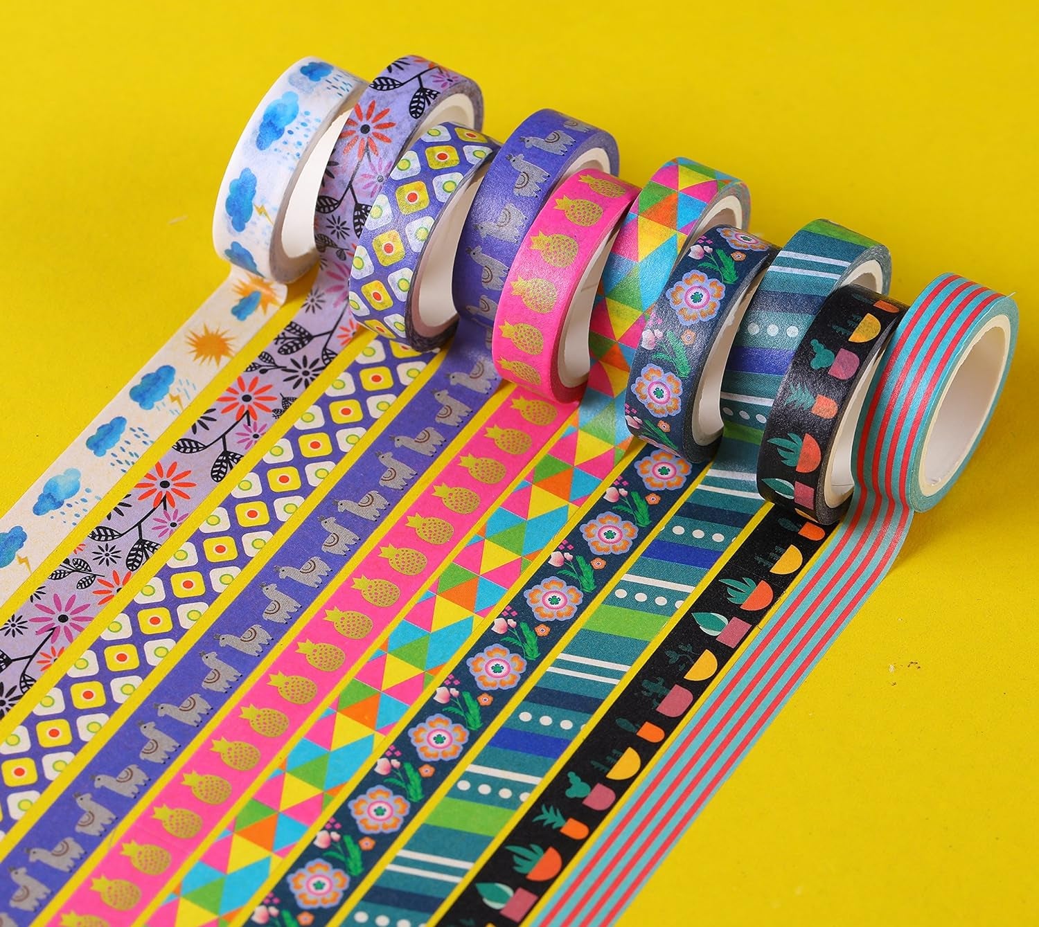 30 Rolls Washi Tape Set - 10Mm Wide, Colorful Flower Style Design, Decorative Masking Tape for DIY Craft Scrapbooking Gift Wrapping