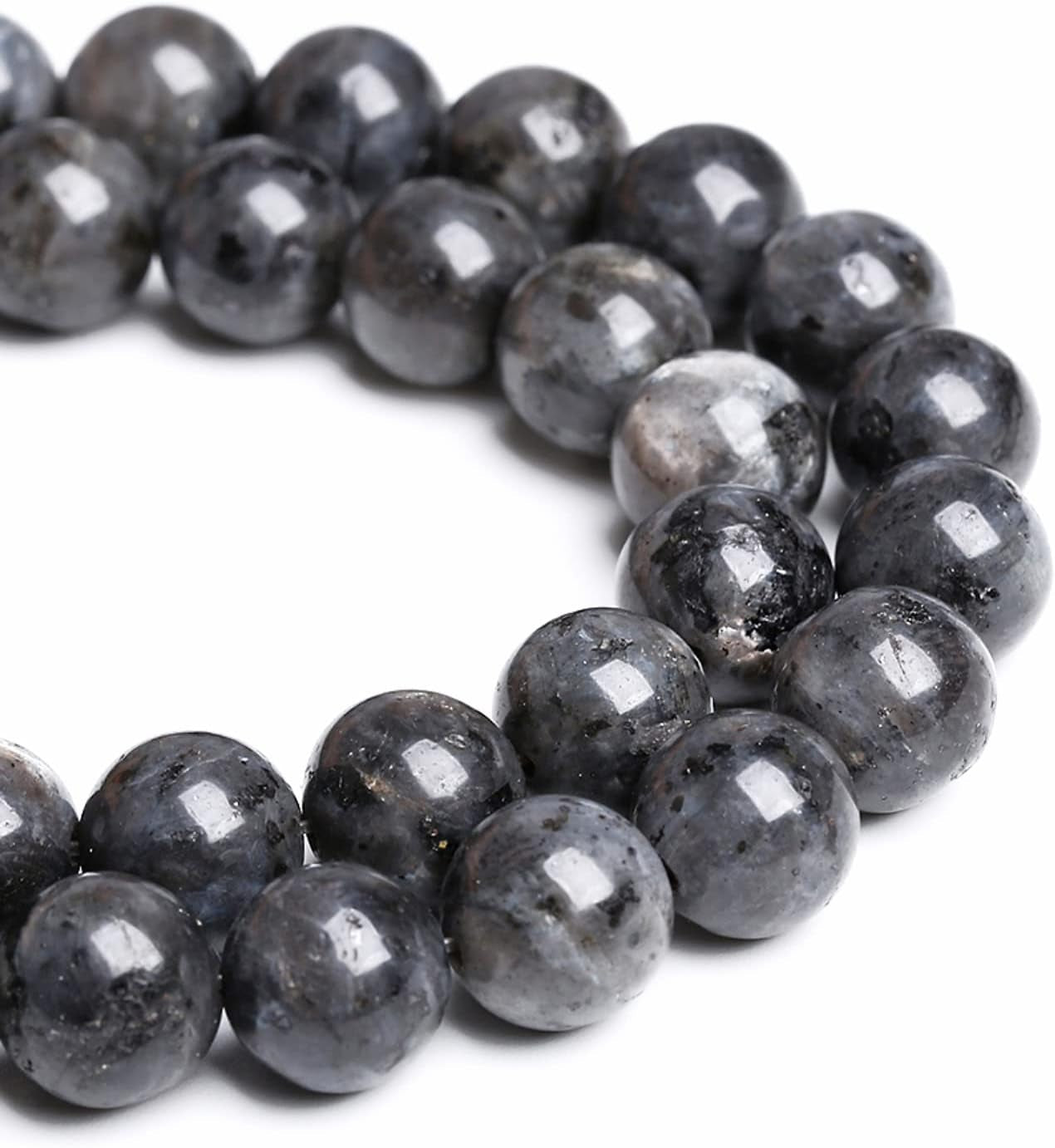 6MM 60PCS Natural Stone Black Labradorite Beads for Jewelry Making DIY Bracelet