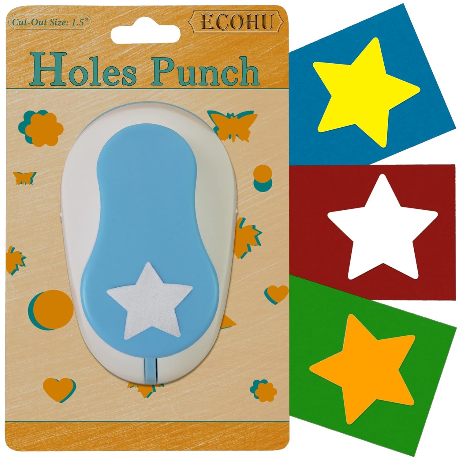 Set 3 Star Paper Punch 0.3&#39;&#39; / 0.63&#39;&#39; / 1&#39;&#39;, Scrapbooking Hole Punches Crafting, Design for Office Supplies, Card Making, DIY Photo Album.