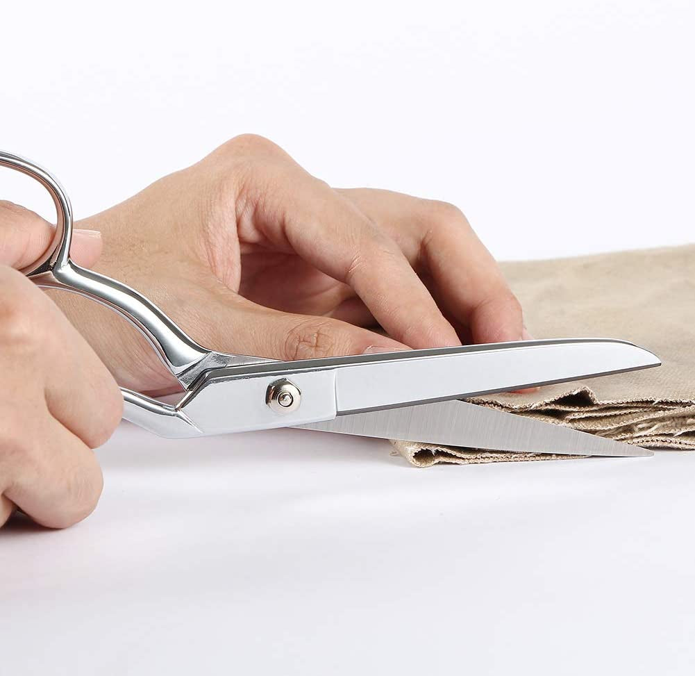 8&quot; Professional Heavy Duty Tailor Fabric Scissors, Dressmaker Sewing Classic Stainless Steel Ultra Sharp Forged Shears, Bent