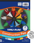 ® Heavyweight Construction Paper Pad, 10 Assorted Colors, 9" X 12", 50 Sheets