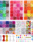 3960Pcs Pony Beads for Friendship Bracelet Making Kit 48 Colors Kandi Beads Set, 2400Pcs Plastic Rainbow Bulk and 1560Pcs Letter Beads with 20 Meter Elastic Threads for Craft Jewelry Necklace