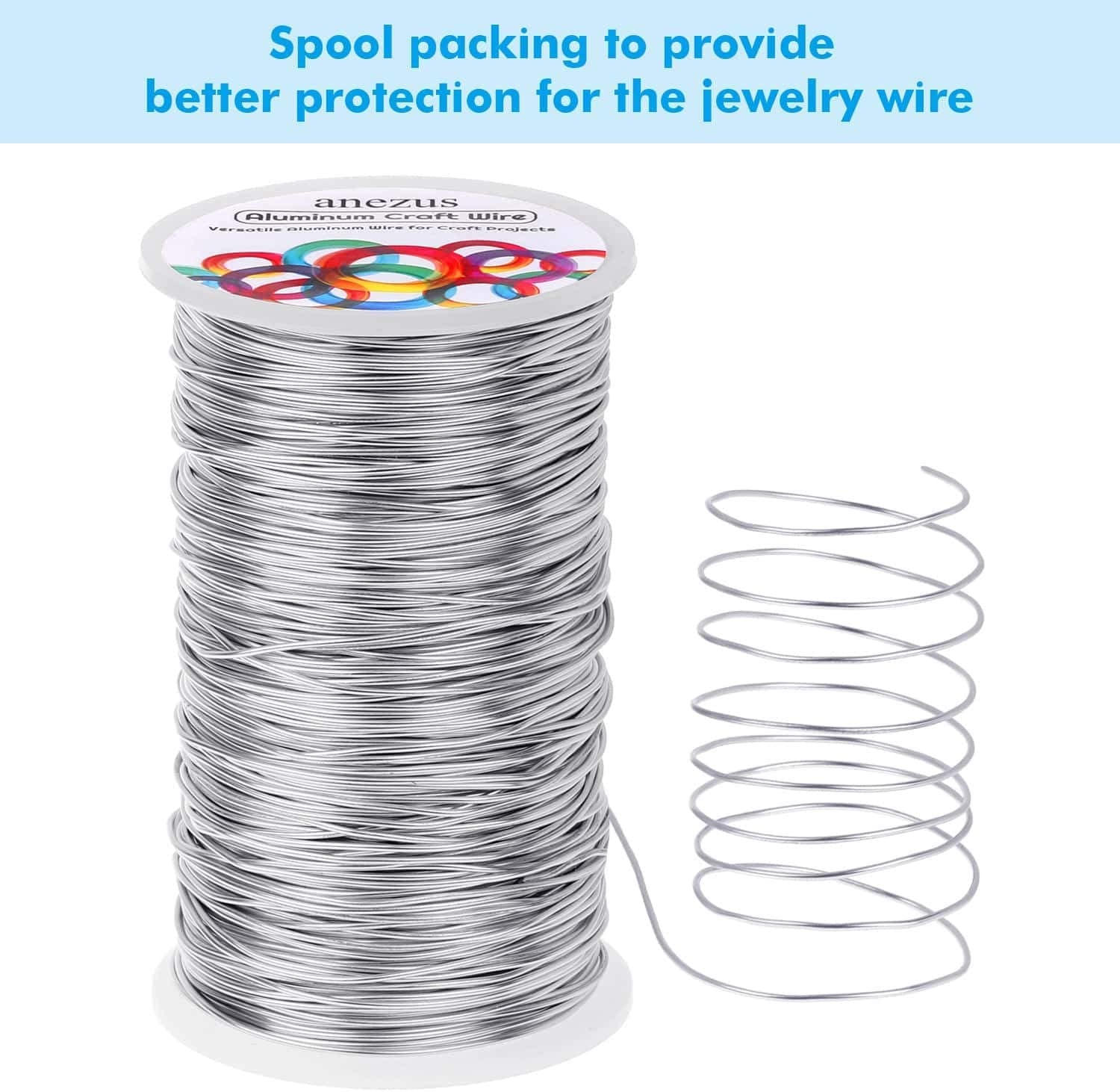 540 Feet Aluminum Wire,  Bendable Craft Metal Wire 18 Gauge Flexible Beading Wire for Wreath Making Jewelry Making Floral (Silver, 1Mm)