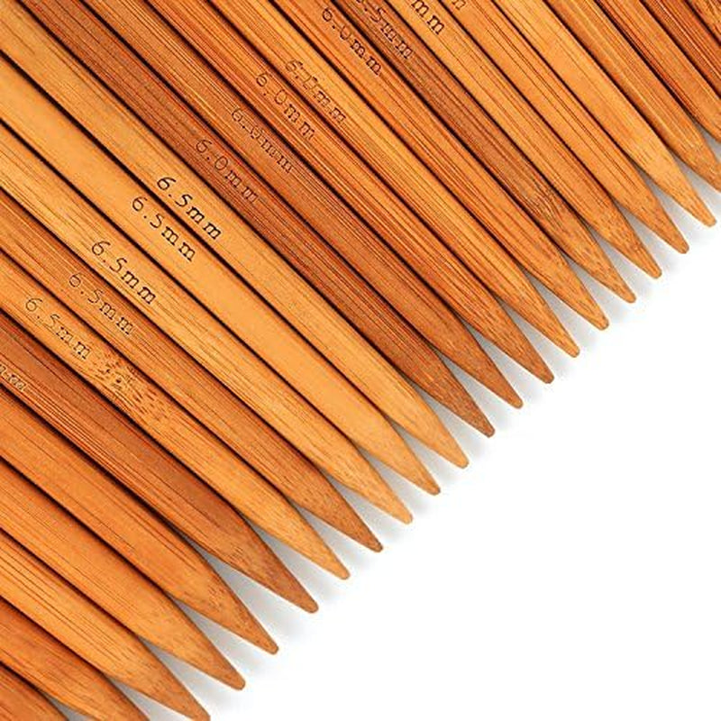 75 Pcs Double Pointed Knitting Needles Set,  Carbonized Bamboo Knitting Needles, Knitting Needle for Handmade Creative DIY - 8'' Length 15 Sizes (2.0Mm -10.0Mm) (5 Needles/Size)