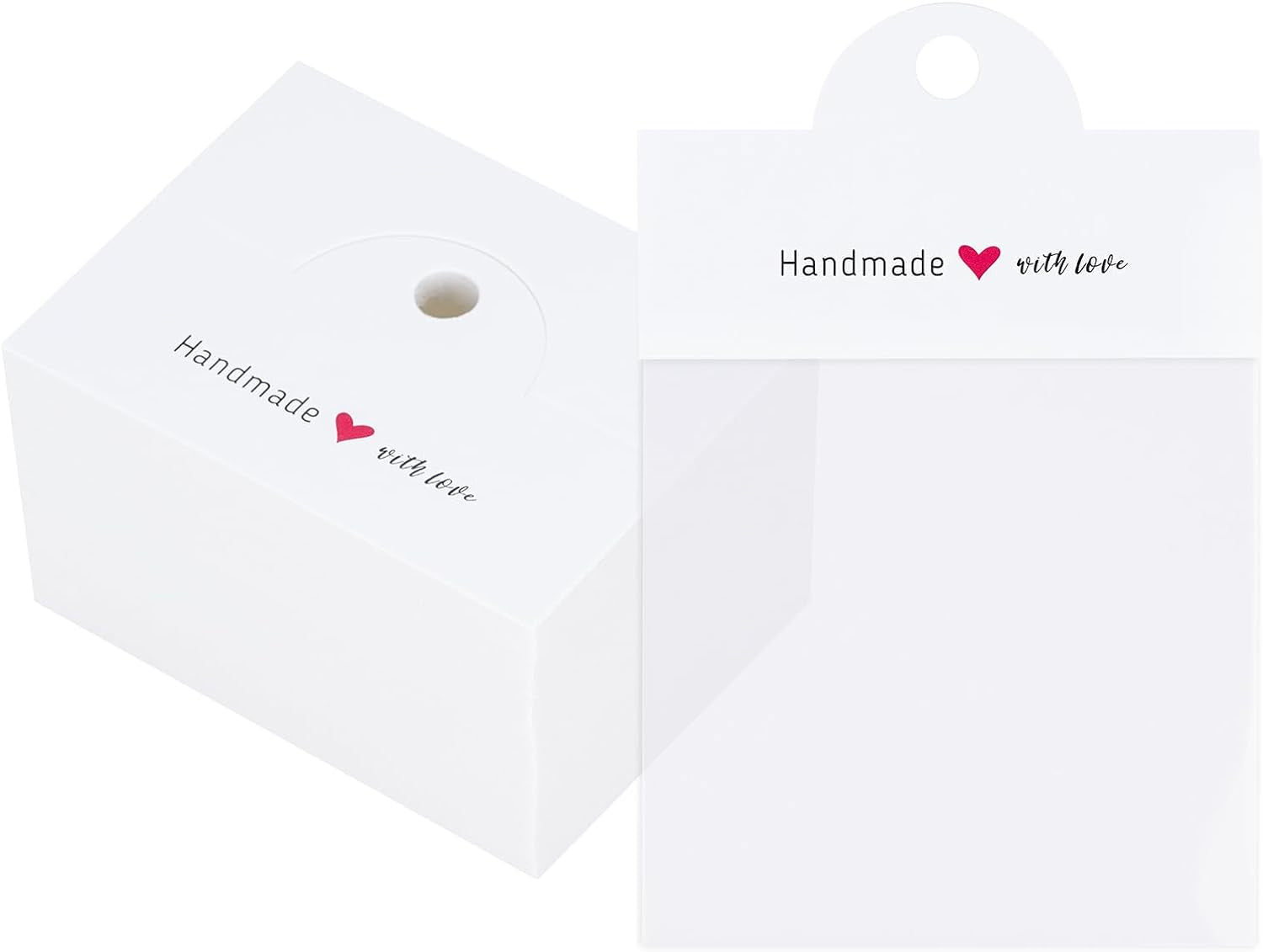 100Pcs Packaging for Small Business, Jewelry Package Supplies for Small Business, Jewelry Display Clear Bags for Selling, Small Craft Packaging Set for Bracelets, Key Chains, Earring(White)