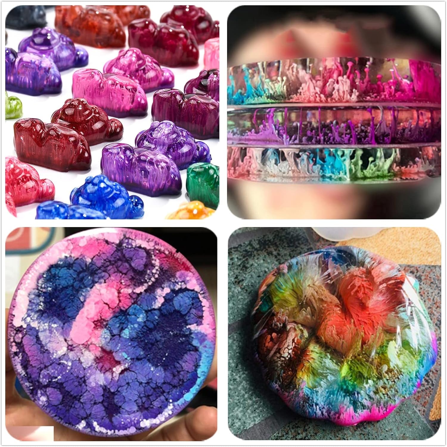 Alcohol Ink Set – 48 Bottles Vibrant Colors High Concentrated Alcohol-Based Ink, Concentrated Epoxy Resin Paint Colour Dye, Great for Painting,Resin Petri Dish, Coaster,Tumbler Cup Making,(10Ml Each)