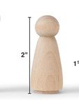 Natural Unfinished Wooden Peg Doll Bodies, Quality People Shapes, Great for Arts and Crafts, Birch and Maple Wood Turnings, Artist Set of 40 in 5 Different Shapes and Sizes