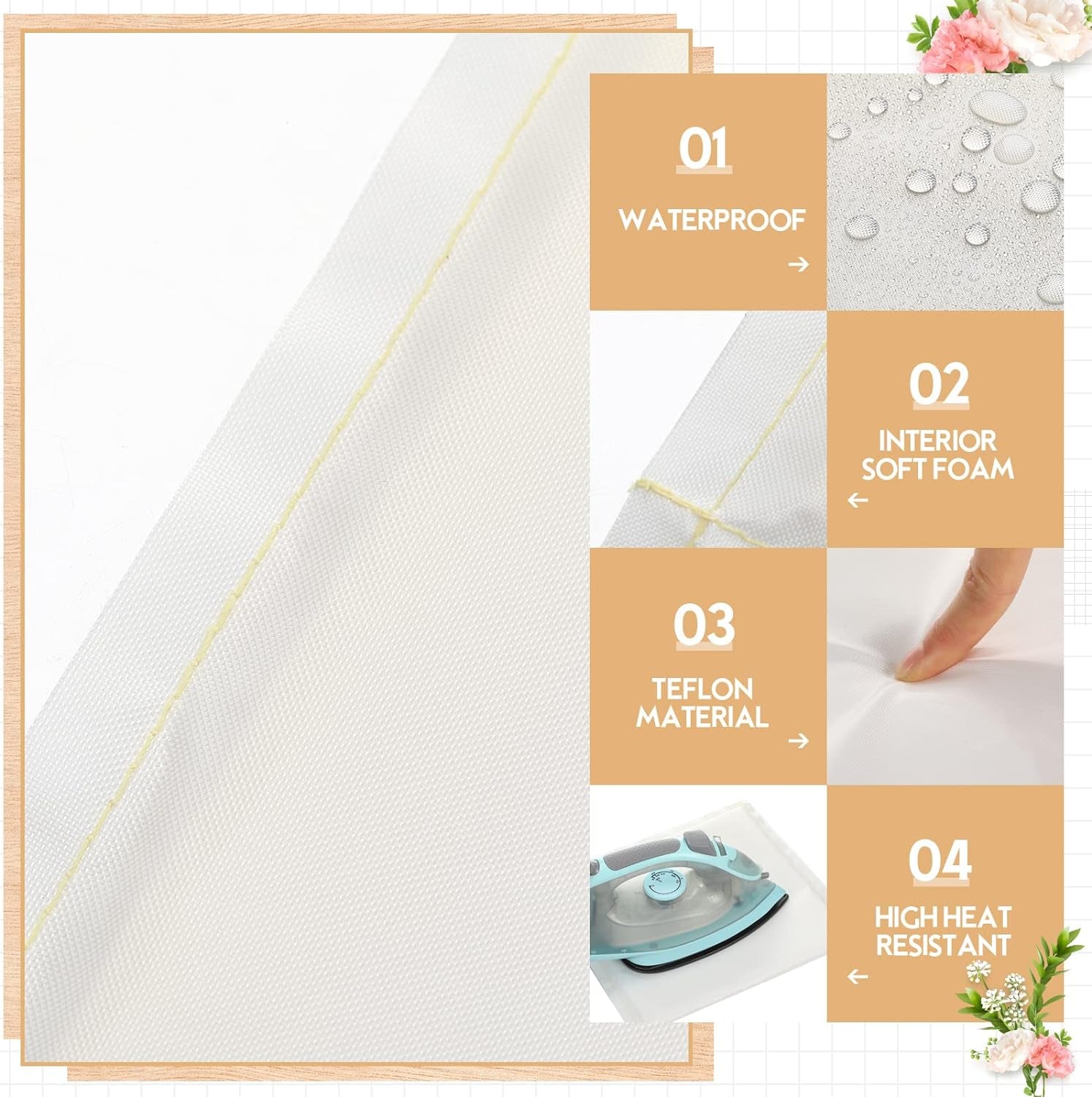 3 Sizes Pressing Pillow for Heat Press with 1 Heat Press Transfer Paper and 2 Roll of Tape Heat Press Pillow Bundle for Ironing T-Shirts and Screen Print (White)