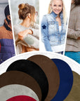 24 Pcs Elbow Patches 12 Colors Oval Suede Elbow Patches for Sweaters Fabric Men Elbow Patch Appliques Cloth Iron on and Sew on Elbow Patches for Repair Shirt Jeans Jacket 5.5 X 4.3 Inch (Simple Color)