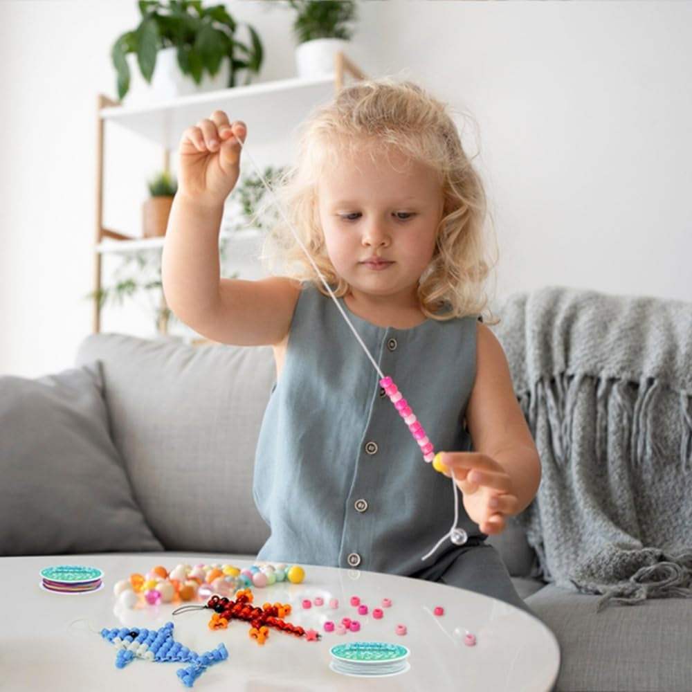 5 Boxes Bracelet Making Kit Pony Beads, 96 Colors 6X9Mm Friendship Bracelet Kit Large Plastic Kandi Beads for Bracelets with 800Pcs Letter Bead Bulk Crafts Gift for Kids Adults DIY Jewelry Toys
