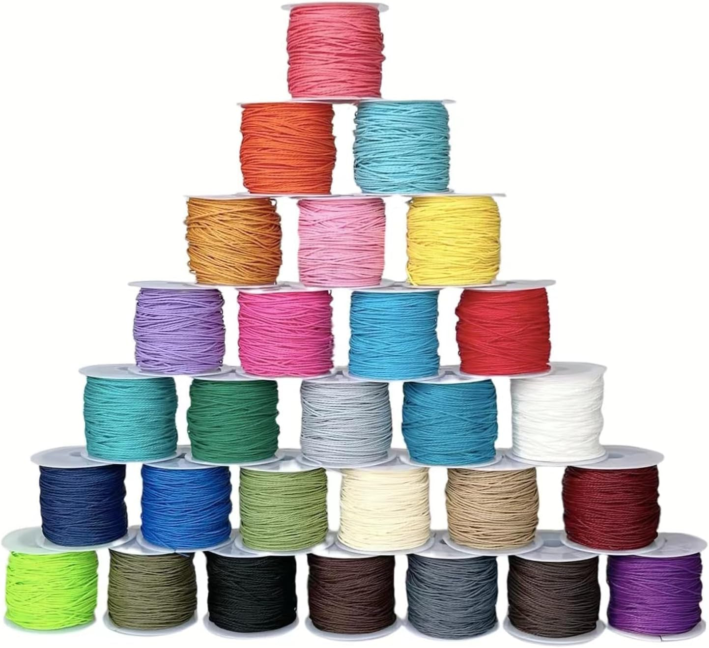 30 Colors 1Mm Waxed Polyester Cord Bracelet Cord Wax Coated Thread for Jewelry Making Waxed String for Bracelet Making 22.5M for Each Color