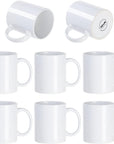 8 Pack Sublimation Mugs Blanks 11 OZ Coffee Mugs White Ceramic Photo Cups Bulk for Cricut Mug Press Print
