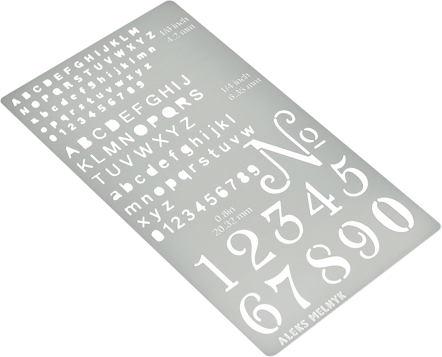 No.422 Metal Stencil, Tiny Letters, Pyrography, Wood Burning, 1 PC, Template, Engraving Wood and Patterns, Alphabet and Number, Lettering, Letting, Bullet Journaling