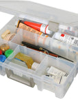 9007AB Super Satchel with Removable Dividers, Portable Art & Craft Organizer with Handle, [1] Plastic Storage Case, Clear