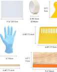 24 Pieces Screen Printing Starter Kit Include 3 Different Size of Wood Silk Screen Printing Frame with Mesh, Screen Printing Squeegees, Scraper, Inkjet Transparency Film, Gloves, and Mask Tape