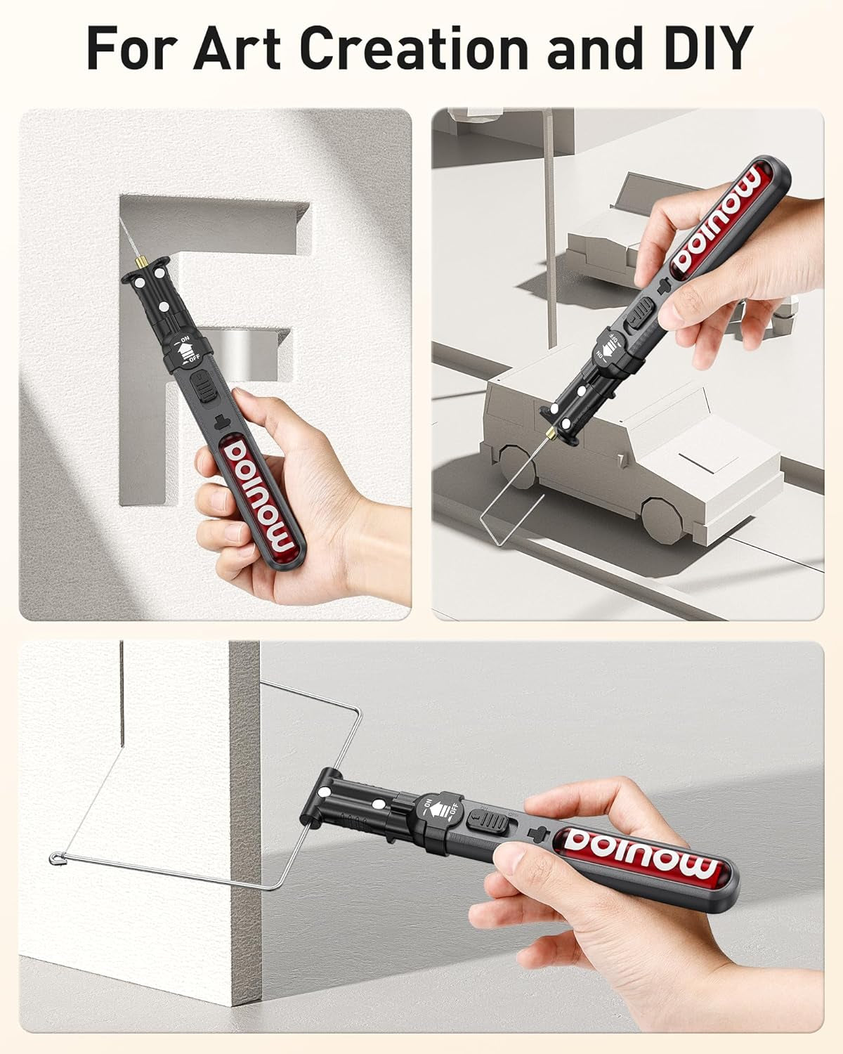 6 in 1 Cordless Hot Wire Foam Cutter Kit, Upgraded Hot Knife Foam Cutter, LED Light &amp; USB-C Charging, 1022℉ Foam Cutter Tool for Styrofoam Carving, Crafting