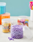 Slime Containers with Lids - 8 Pack Clear Plastic Jars for Kids DIY Crafts (12 Oz)