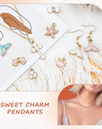 100PCS Gold Plated Enamel Charms Mixed Moon Star Fruit Animal Charm Colorful Pendant DIY for Necklace Bracelet Jewelry Making and Crafting