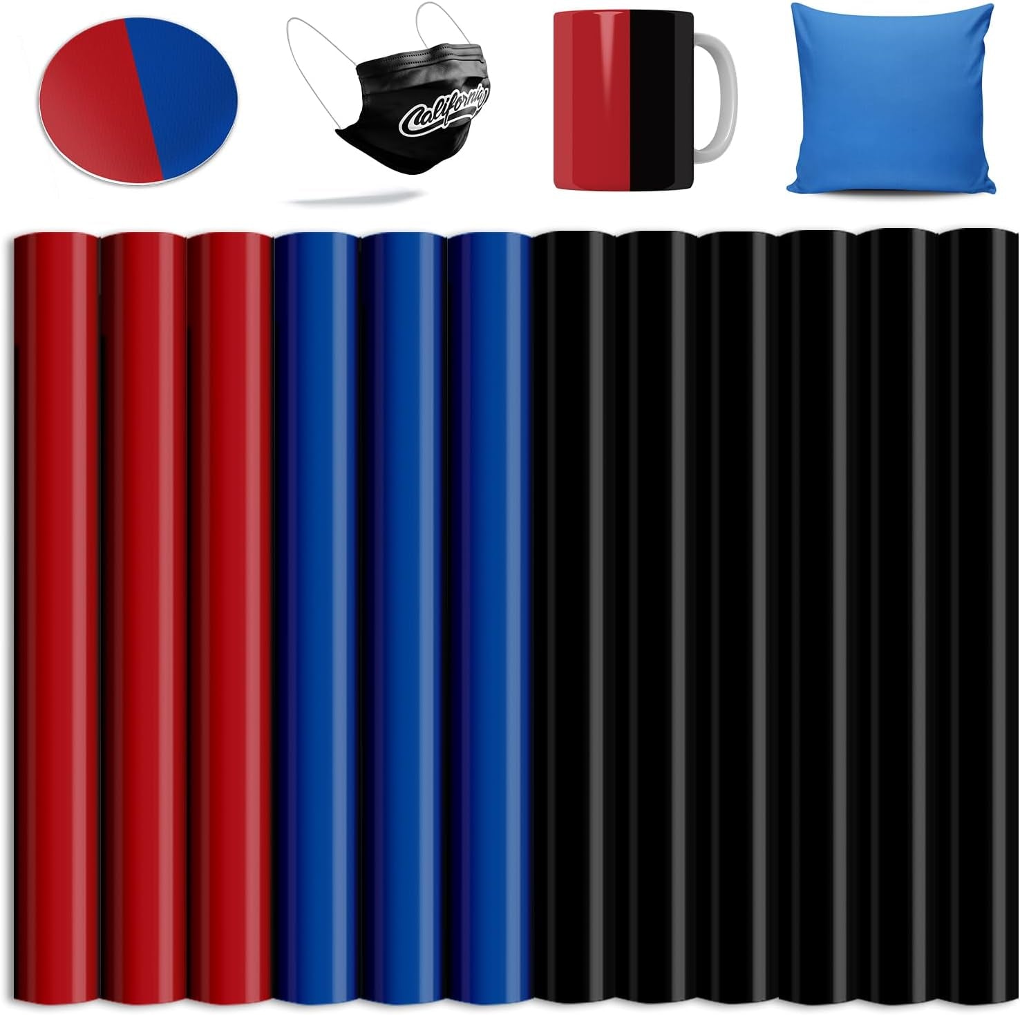 Solid Color Transfer Sheets, 8 Pcs 12"X 12" Plain Colors Pre-Printed Sublimation Paper for Heat Press Mug, DIY T- Shirts, Coasters Blanks