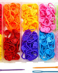 Stitch Markers 10 Colors Knitting Crochet Locking 160Pcs Stitch Needle Clip Counter with 3 Plastic Needle Randomly (Multicolor-160 Pcs)