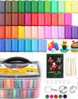 Polymer Clay 50 Colors,  Oven Bake Clay for Kids, Sculpey Clay Kit with DIY Kits for Adults, Modeling Clay for Earring Makeing, Jewelry Making
