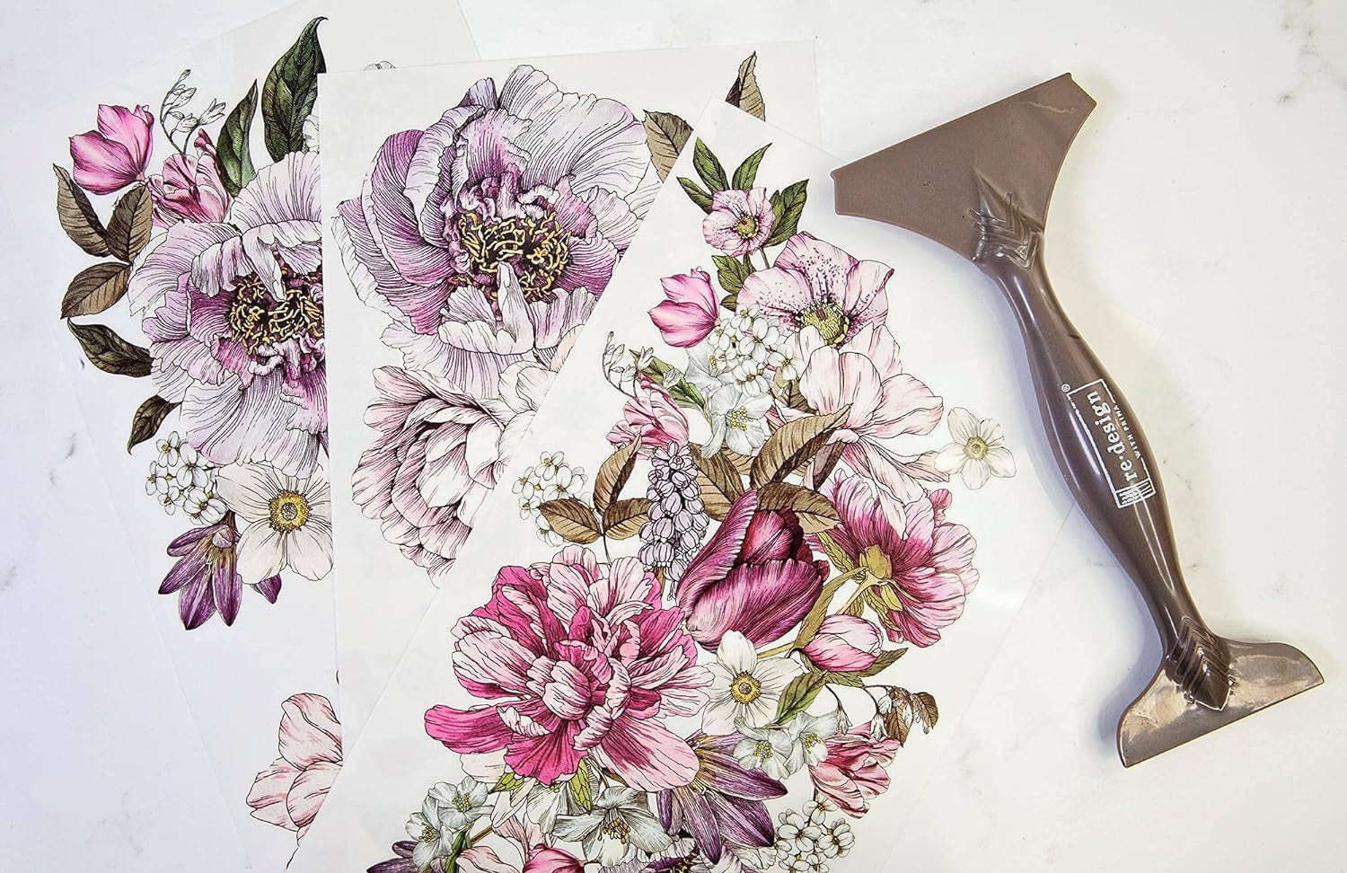 - Dreamy Florals Small Transfers 6"X12" 3 Sheets Rub on Transfers for Furniture Vintage Rub on Transfers Stickers for Crafts