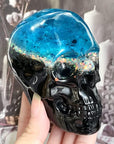Set of Large + Medium + Small 3D Skull Resin Molds, Flexible Clear Silicone Skull Head Molds, Silicone Molds for Resin, Soap, Clay, Candle Wax Casting, Halloween Home Decoration