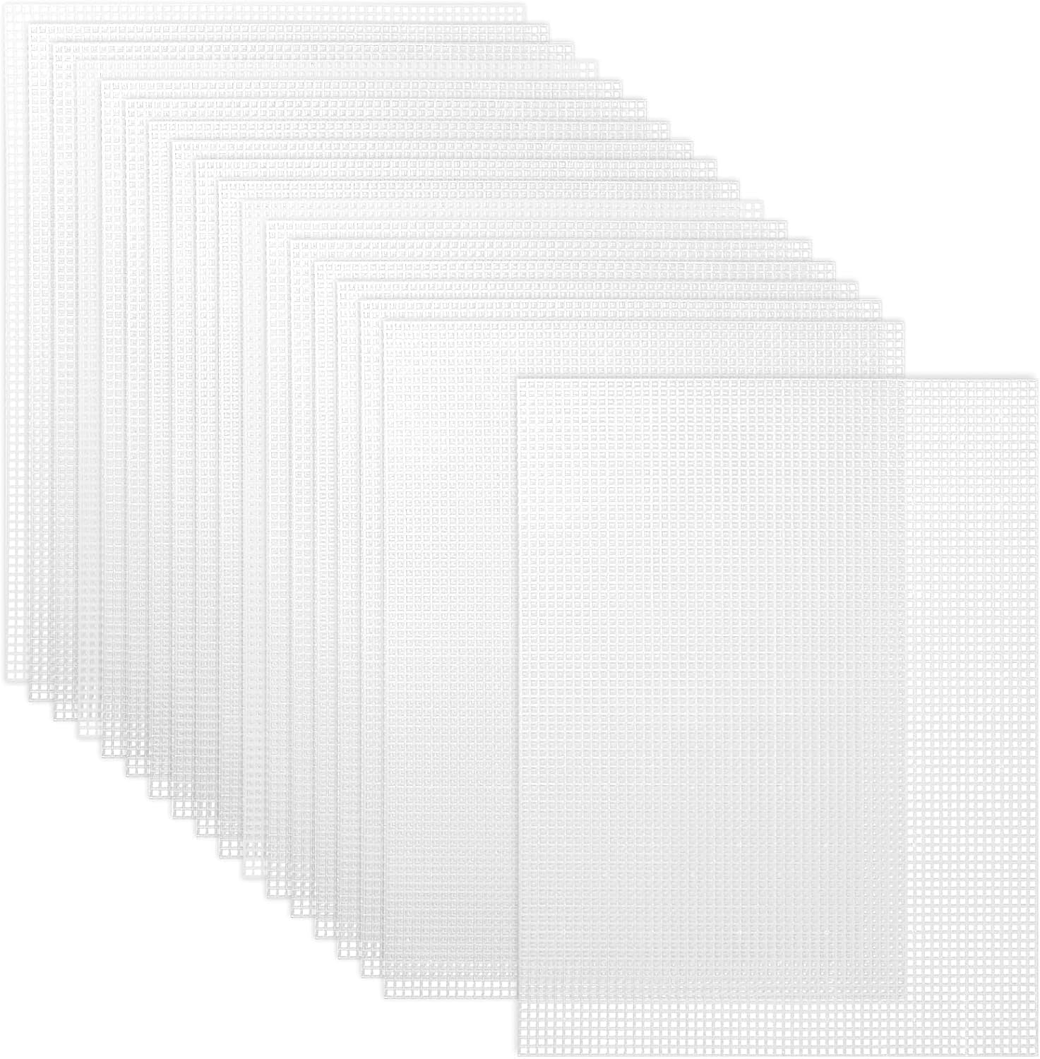 4 Pieces 7 Count Plastic Canvas Sheets 10.5 X 13.5 Inch Plastic Mesh, Plastic Mesh Sheet, Eye Mesh for Embroidery, Acrylic Yarn Crafting, Knit Crochet Projects and Make Dividers
