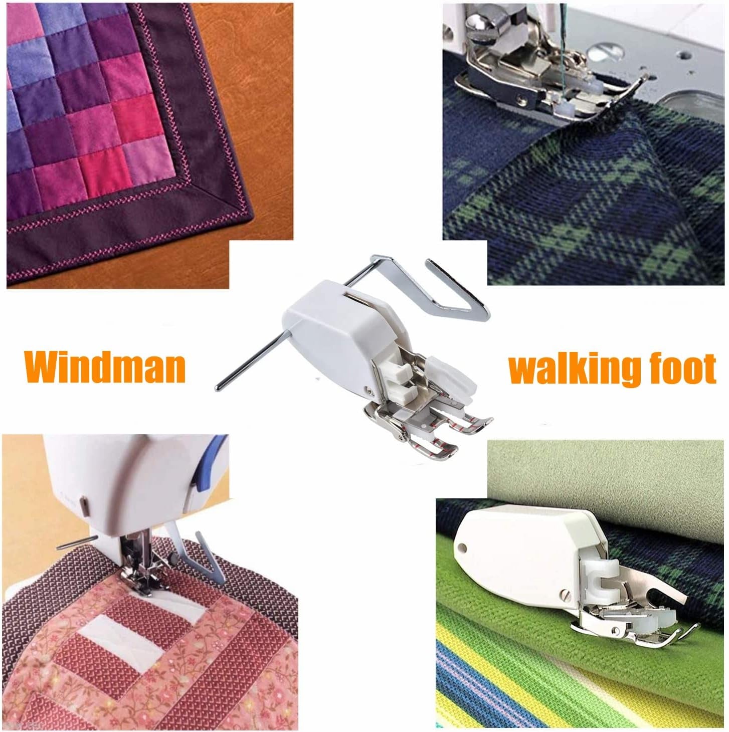 Open Toe Walking Foot W/Guide for Quilting and Sewing Stitch through Multiple Layers for Brother Singer Janome Sewing Machines