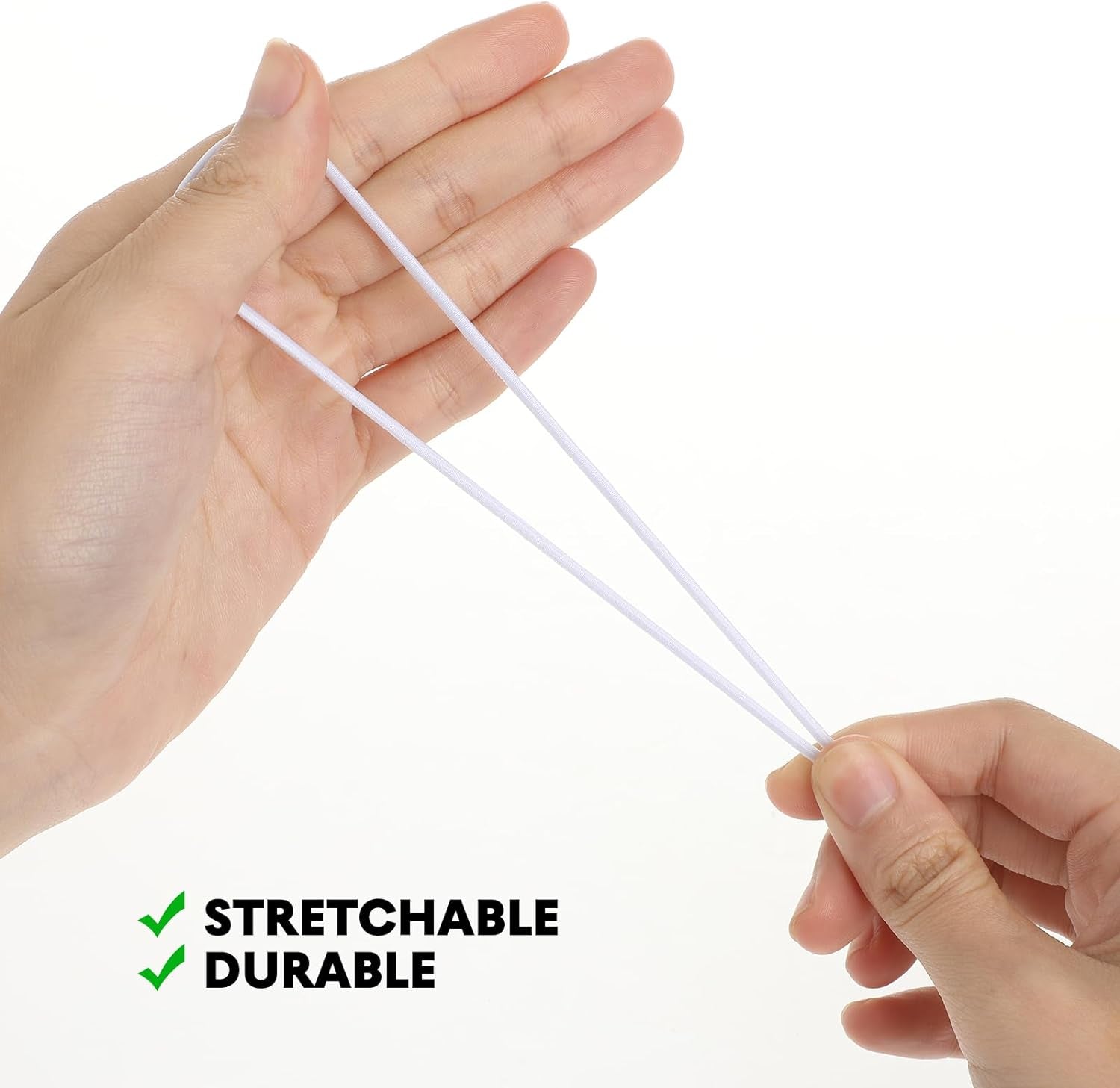 50PCS Elastic Barbed Cords Loop Stretch round String with Metal Barbs Fastener