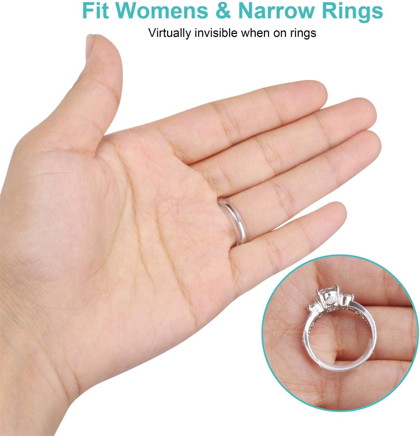 Invisible Ring Size Adjuster for Loose Rings Ring Adjuster Fit Any Rings, Assorted Sizes of Ring Sizer