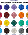 20 Colors Mica Powder for Epoxy Resin - 10G Each Bottle Shimmer Large Amount Pigment Powder Shimmer Cosmetic Grade Mica Powder for Soap Making, Lip Gloss, Candle Dye, Bath Bombs, Nails