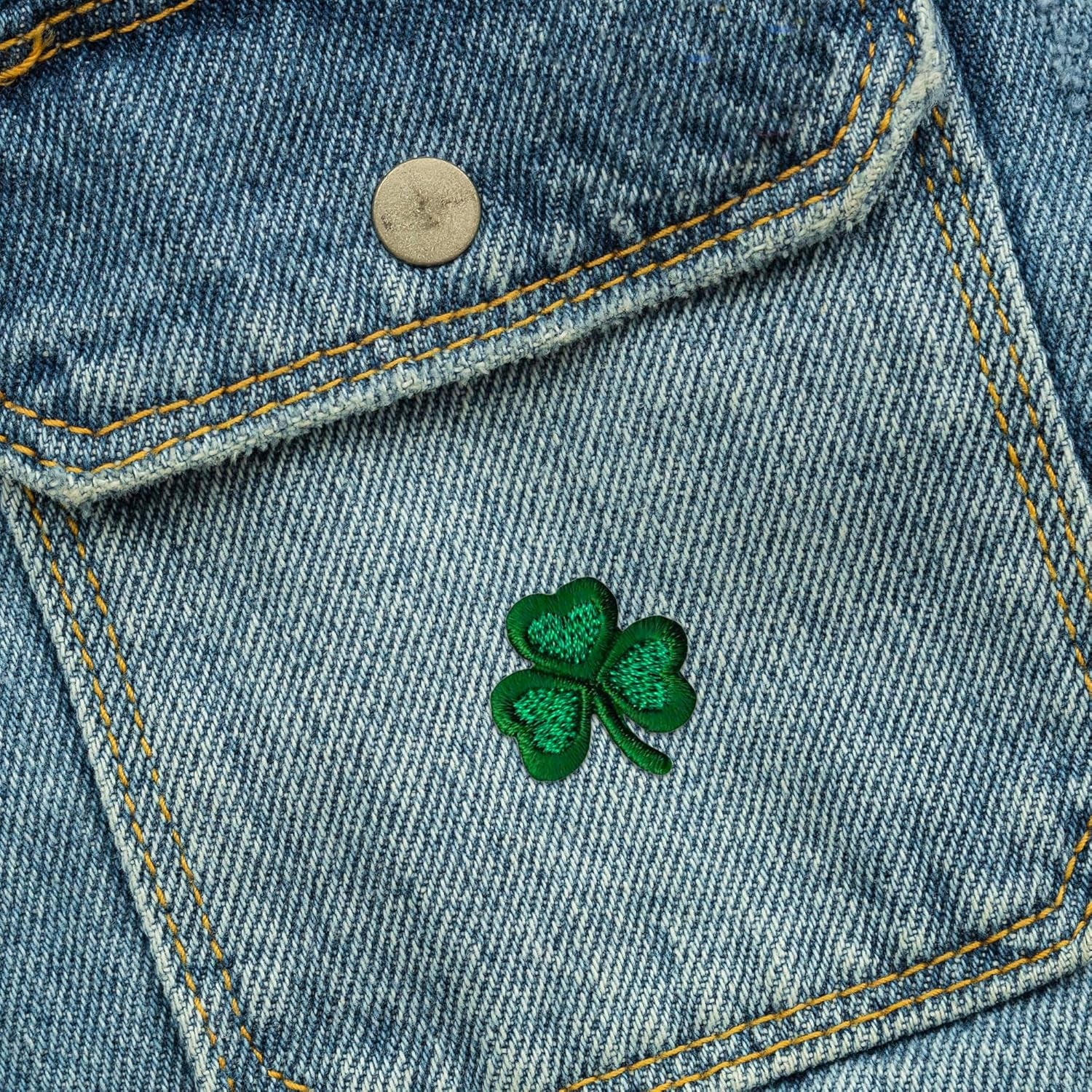 Small Shamrock Patches (10-Pack) Three Leaf Clover St. Patrick'S Day Iron on Appliques for Clothing, Uniforms, Hats, Backpacks, Jackets, Pants, Accessories, Etc.