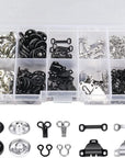 FASHIONTOAD 50 Pairs 3 Styles Skirt Hooks and Eyes Sewing Hook, Sewing Snaps Clothing Fixing Tools with Metal Snaps Buttons Fasteners Press Studs for Trousers Skirt Dress Sewing and Crafting