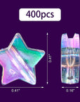 400 PCS Acrylic Star Shape Beads, Star Shape Charming Beads, Clear Acrylic 10Mm Beads for DIY Jewelry Craft Making Necklace Bracelet Supplies (4 Pack X 100 PCS)