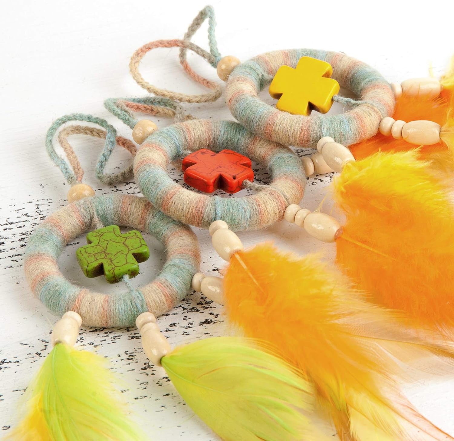 20 Pieces Metal Dream Catcher Rings Circle Heart Moon Shaped Catcher Rings Macrame Hoop Rings for DIY Crafts Wedding Wreath Wall Hanging Decor