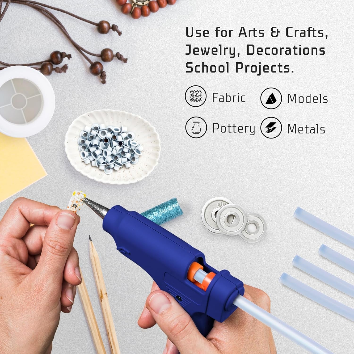 Mini Hot Glue Sticks (Bulk 500 Value Pack) 4 Inch Length - Drys Crystal Clear - Fits All Small Mini Size Glue Guns 0.27 Diameter