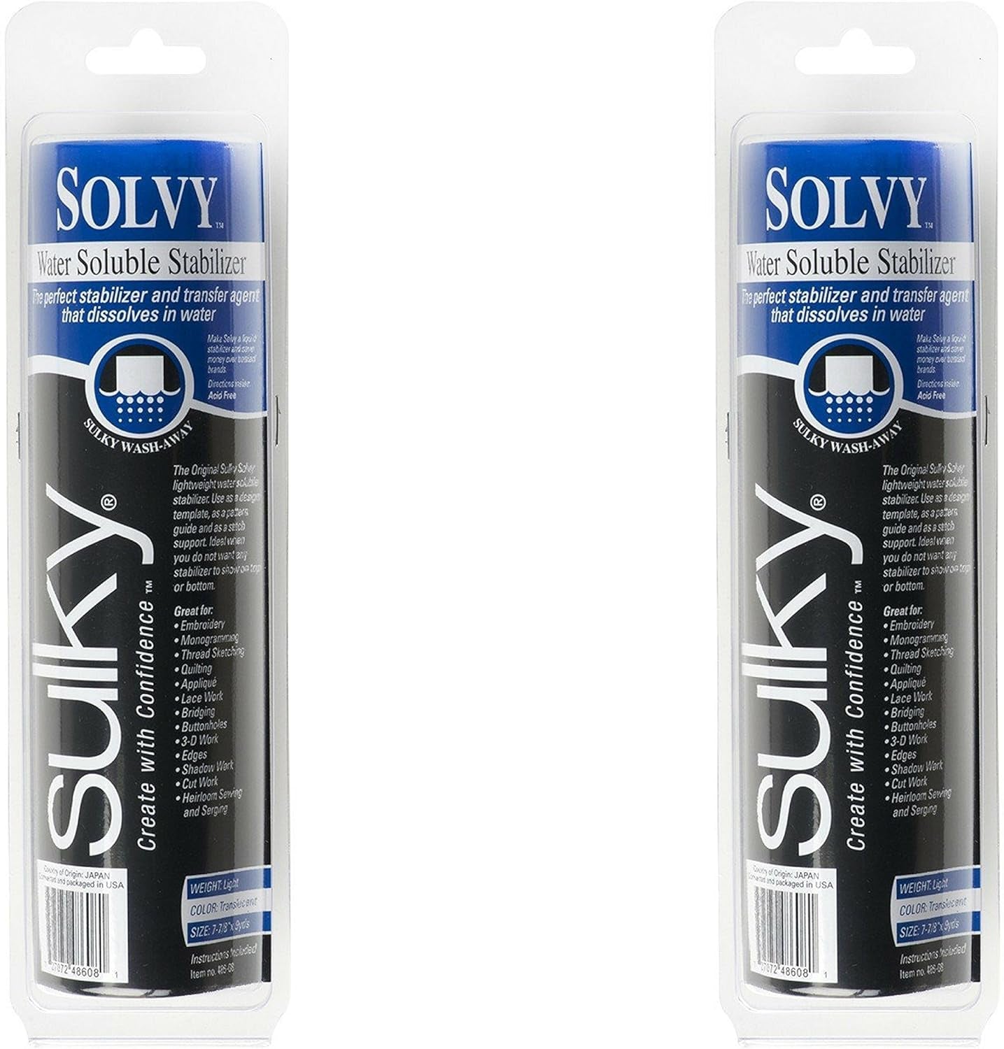 - 486-12 9-Yard Solvy Water Soluble Stabilizer, 12" X 9.5 Yd, White