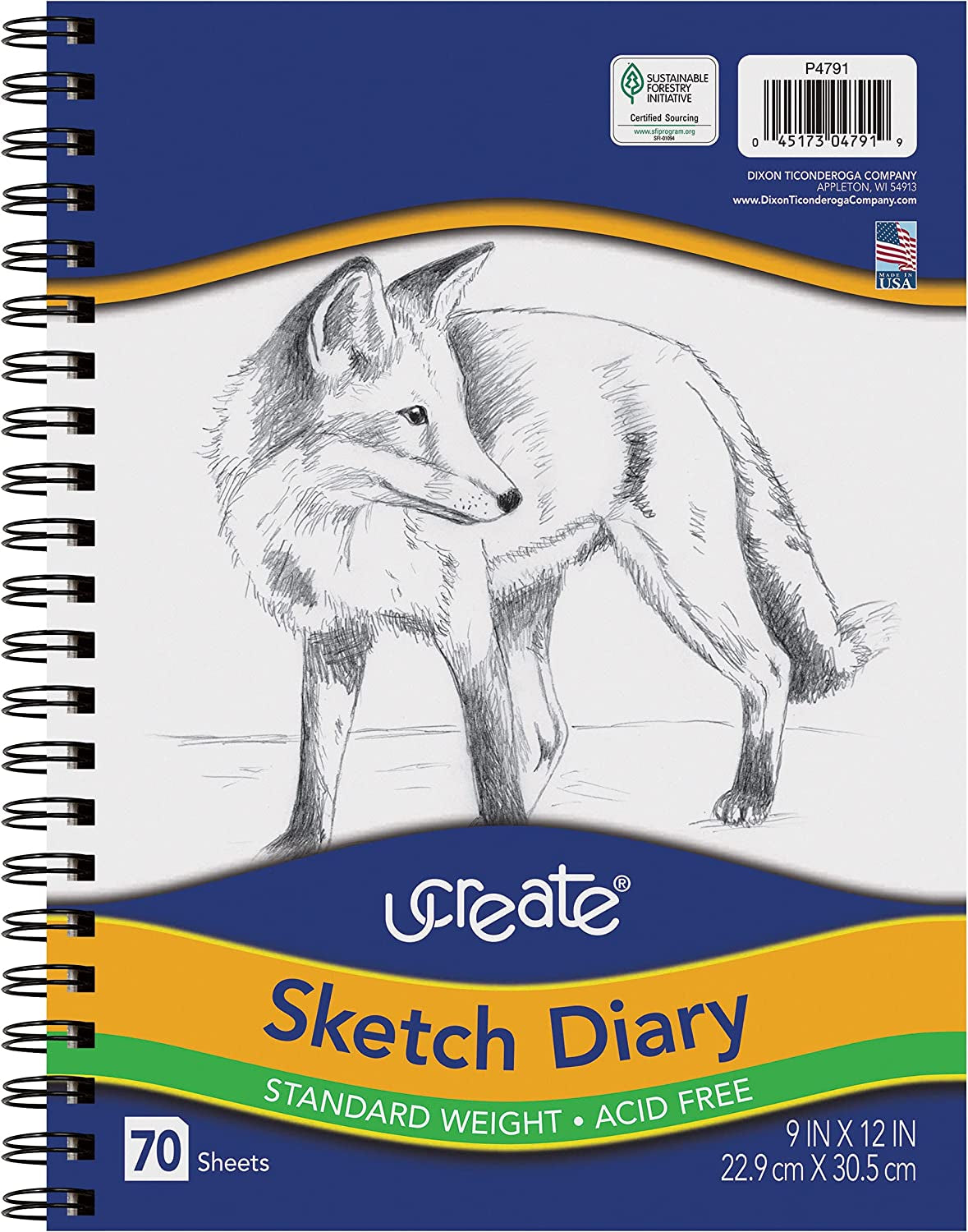 Ucreate Sketch Diary, 12" X 9", 70 Sheets