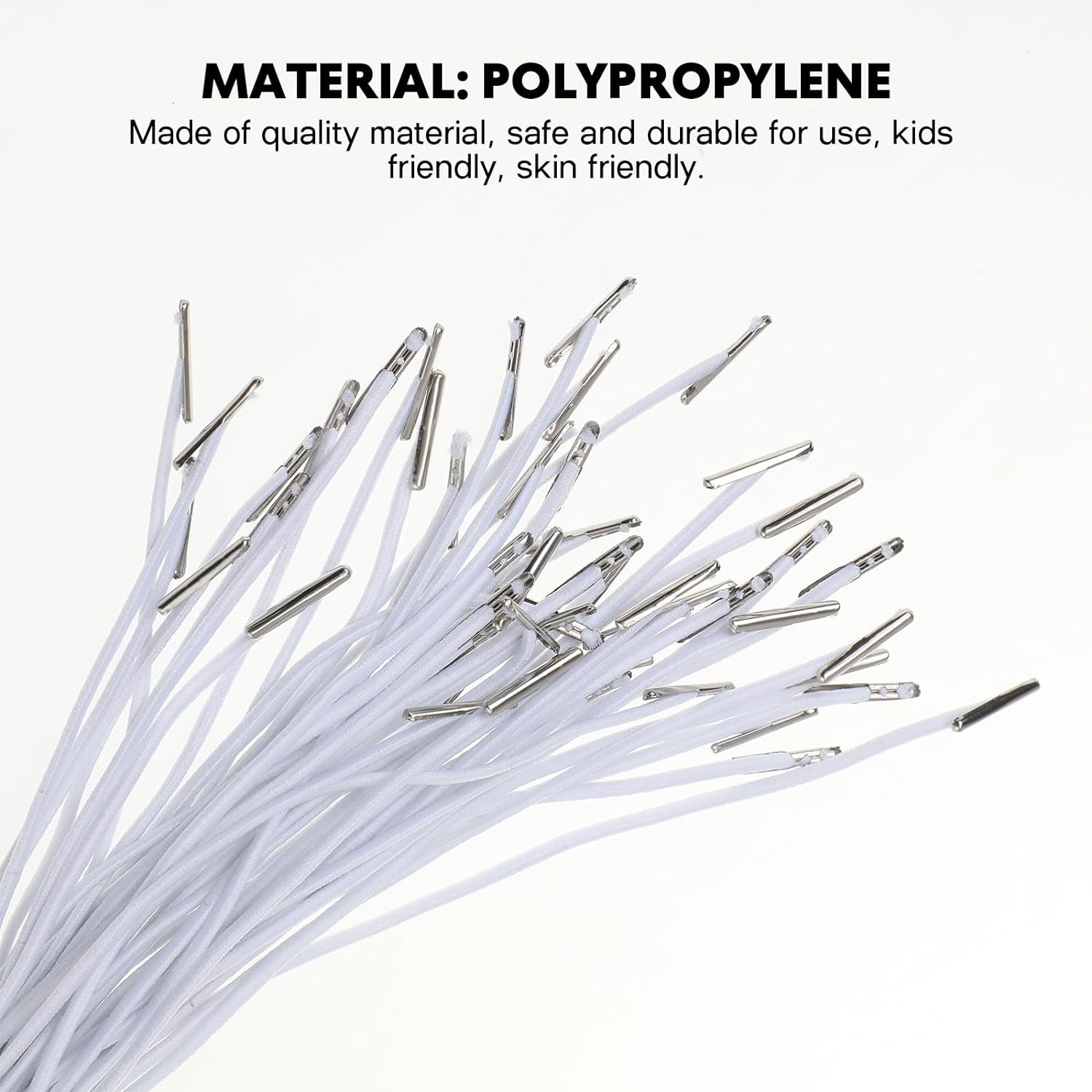 50PCS Elastic Barbed Cords Loop Stretch round String with Metal Barbs Fastener