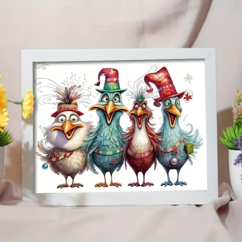 Cock Diamond Painting Kits for Adults, Chicken 5D DIY Diamond Art Kits for Adult round Full Drill Diamond Painting for Home Wall Decoration Gift 12×16Inch