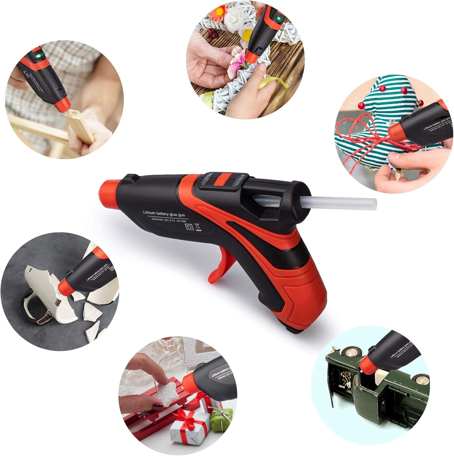 Cordless Hot Glue Gun,Fast Preheating Gun Kit with 30 Pcs Sticks,Usb Rechargeable Melt Tools for Quick Home Repairs, Arts, Crafts, DIY and Festival Decorations