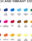 Acrylic Paint Set Canvas Art Paints 24 Colors (0.41Oz,12 Ml) with 3 Brushes - Painting Canvas, Paper, Wood, Rock, Ceramic & Fabric