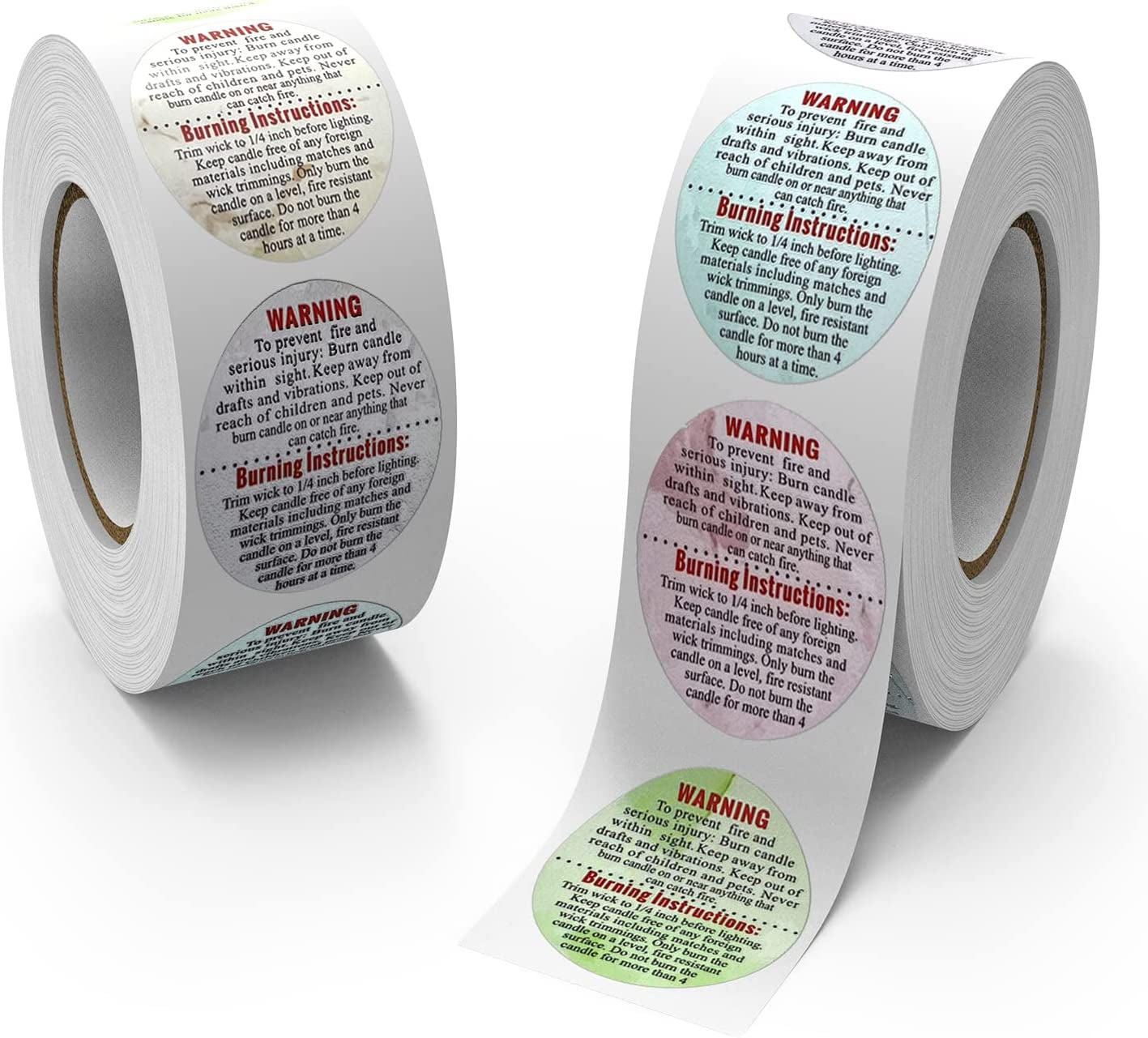 1000 PCS Candle Warning Labels, 1.5Inch round Candle Safety Labels Sticker for Candle Making DIY Candle Jars (Colourful)